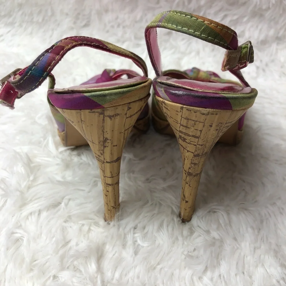 ANNE MICHELLE Slingback Peep Toe Heels. EUC.